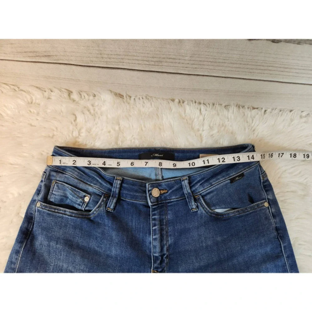 Mavi Women's Blue Solid Stretch Low Rise‎ Skinny Slim Boyfriend Jeans Size W29